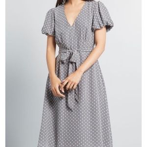 Gray Clip Dot Modcloth Dress